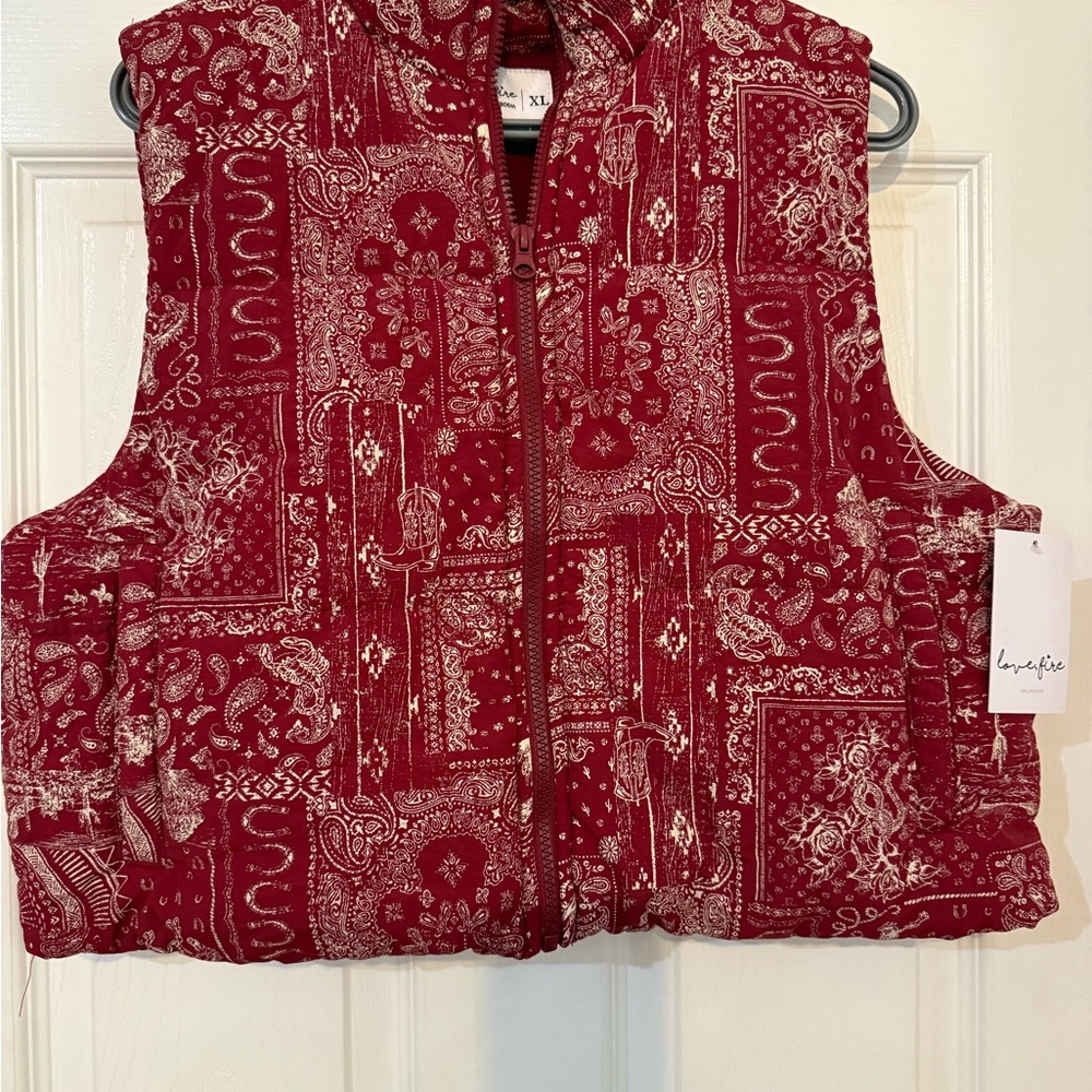 Love, Fire Burgundy Paisley Vest